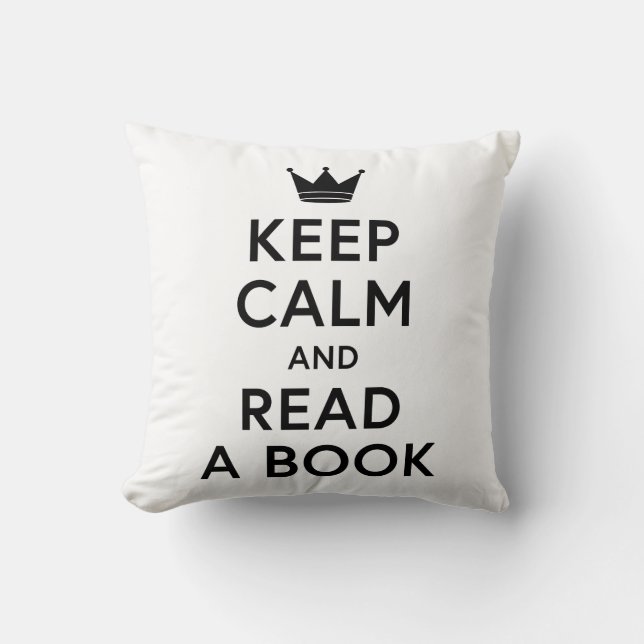 Keep Calm and Read a Book Bookish Pillow (Front)