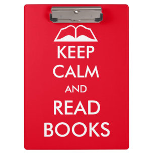 Keep calm and read books clipboard