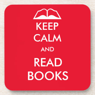 Keep calm and read books coaster