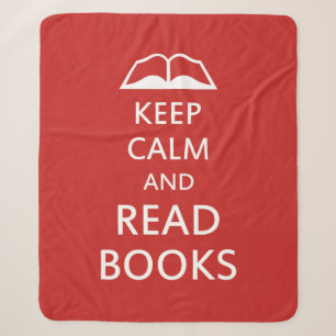 Keep calm and read books sherpa blanket