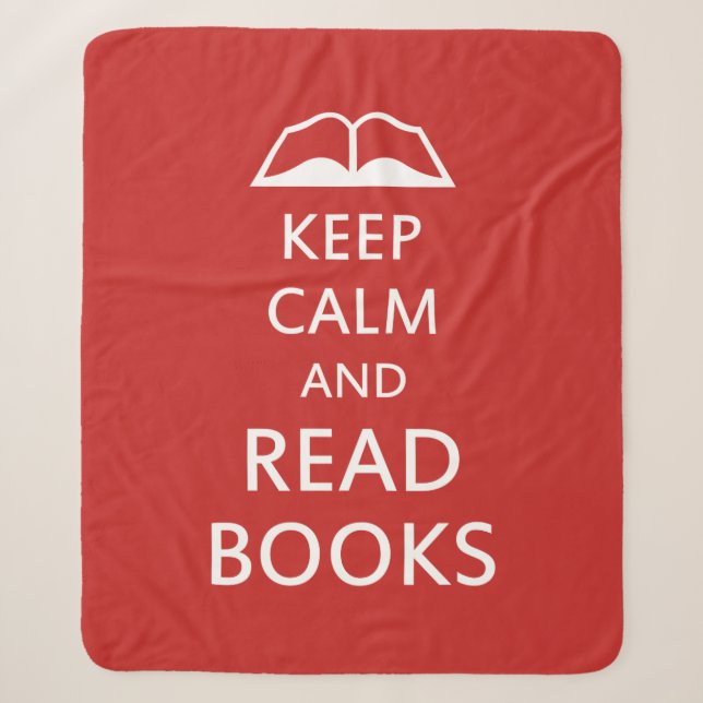 Keep calm and read books sherpa blanket (Front)