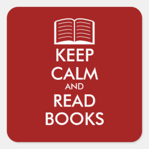 Keep calm and read books sticker   Customizable