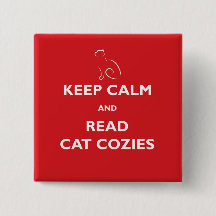 Keep Calm and Read Cat Cozies Square Button