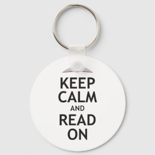 Keep Calm and Read On Keychain