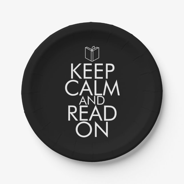 KEEP CALM AND READ ON PAPER PLATE (Front)