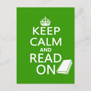 Keep Calm and Read On Postcard