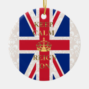 Keep calm and reign on ceramic ornament