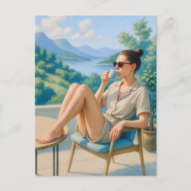 Keep Calm and Relax Watercolor Postcard (Front)