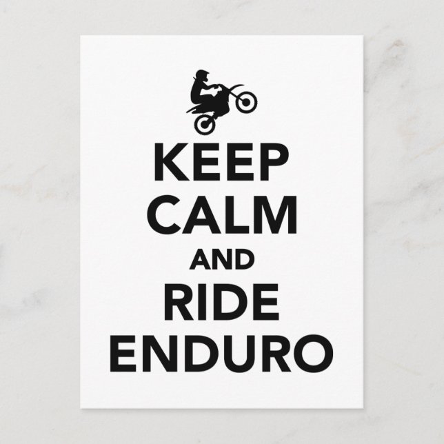 Keep calm and ride Enduro Postcard (Front)