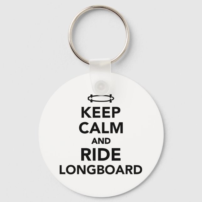 Keep calm and ride Longboard Keychain (Front)