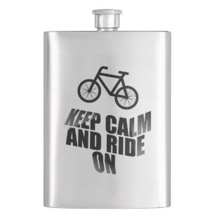 Keep calm and ride on hip flask