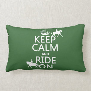 Keep Calm and Ride On - horses, all colours Lumbar Pillow
