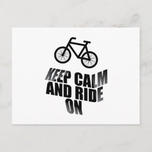 Keep calm and ride on postcard