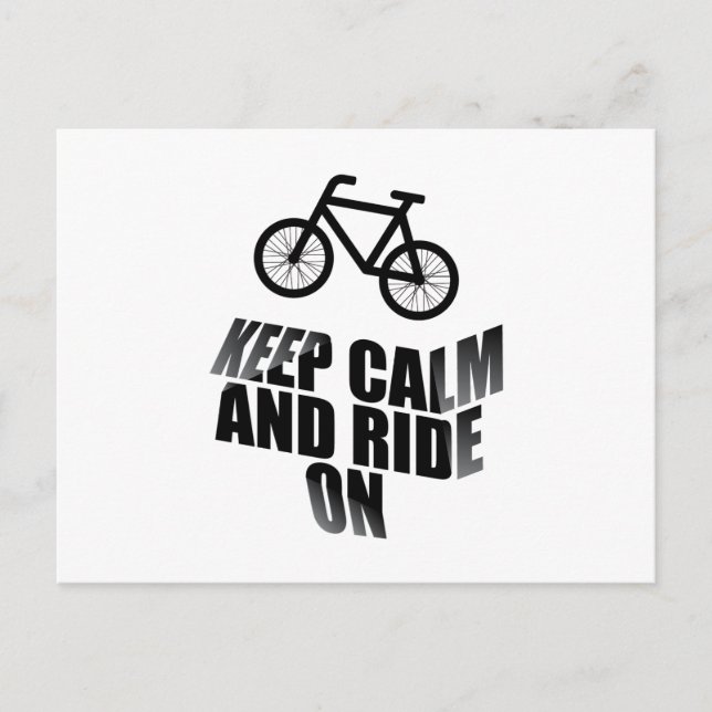 Keep calm and ride on postcard (Front)
