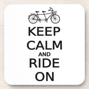 keep calm and ride on word art, text design coaster