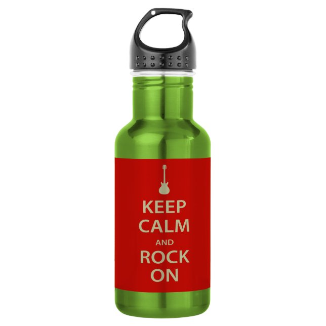 Keep Calm and Rock On! 532 Ml Water Bottle (Front)
