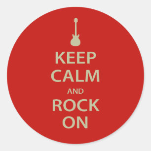 Keep Calm and Rock On! Classic Round Sticker
