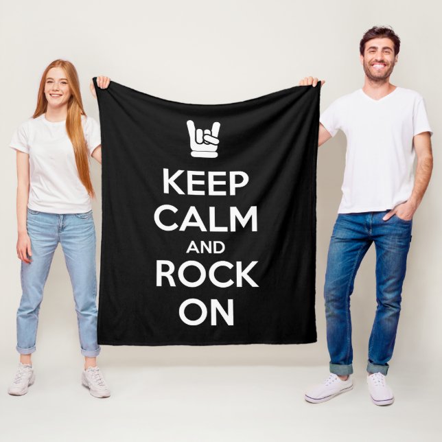 Keep Calm and Rock On Fleece Blanket (In Situ)