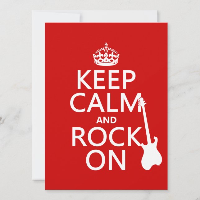 Keep Calm and Rock On (guitar)(any colour) Invitation (Front)