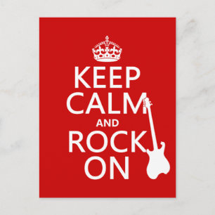 Keep Calm and Rock On (guitar)(any colour) Postcard