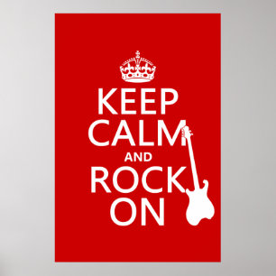 Keep Calm and Rock On (guitar)(any colour) Poster