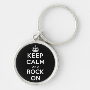 Keep Calm and Rock On Keychain