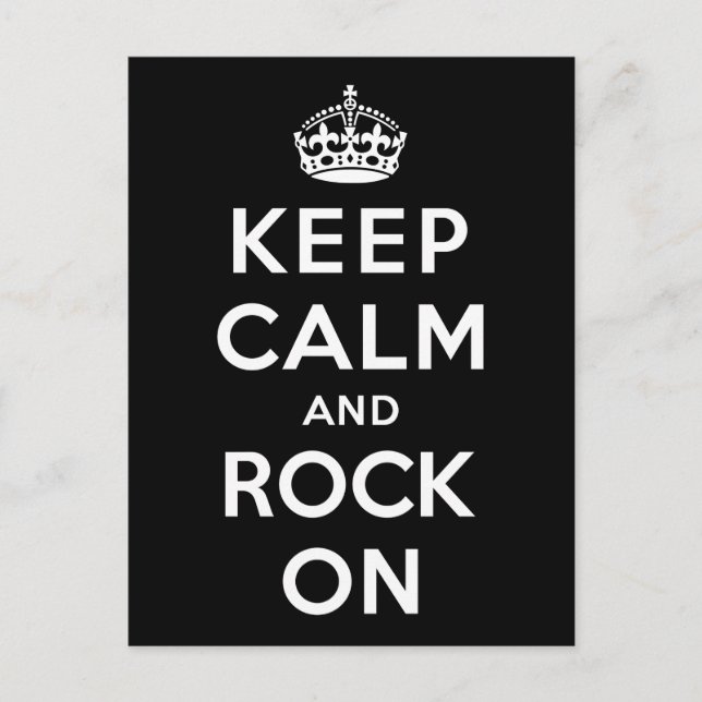 Keep Calm and Rock On Postcard (Front)
