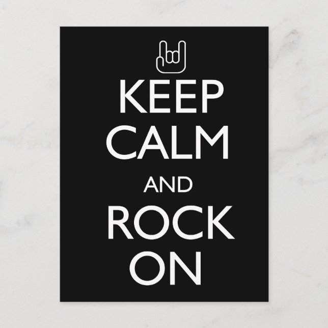 Keep Calm and Rock On Postcard (Front)