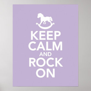 Keep Calm and Rock On rocking horse print poster