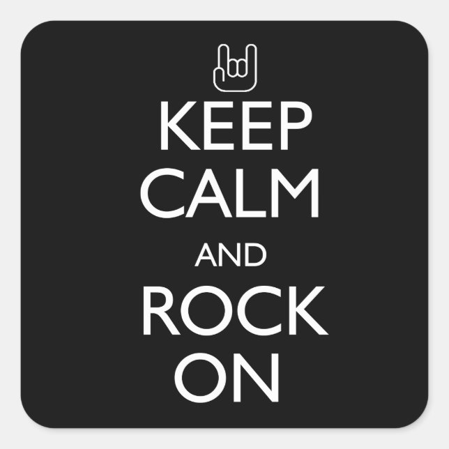 Keep Calm and Rock On Square Sticker (Front)