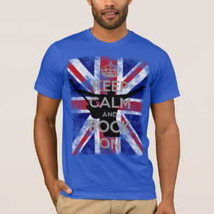 Keep Calm and Rock On UK Flag T-Shirt