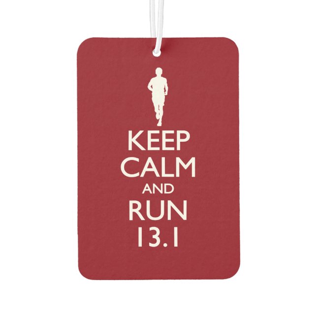 Keep Calm and Run 13.1 Air Freshener (Back)
