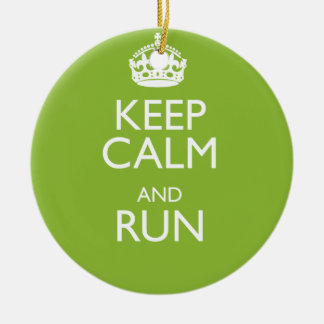 KEEP CALM AND RUN CERAMIC ORNAMENT