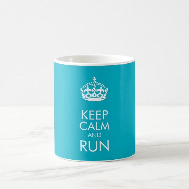 Keep calm and run - change background color coffee mug (Center)