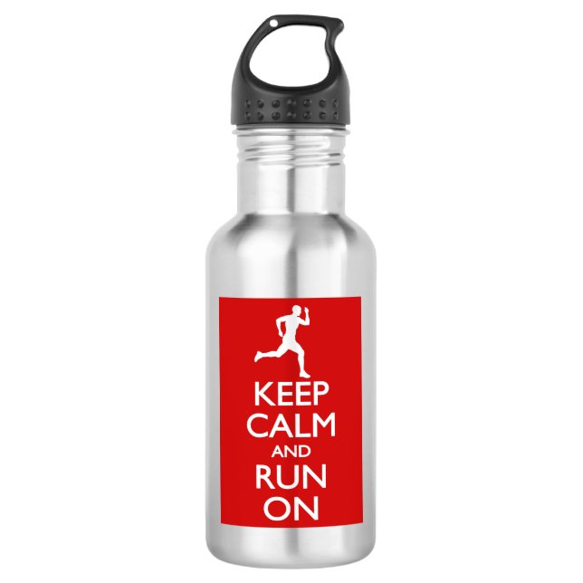Keep Calm and Run On 532 Ml Water Bottle (Front)