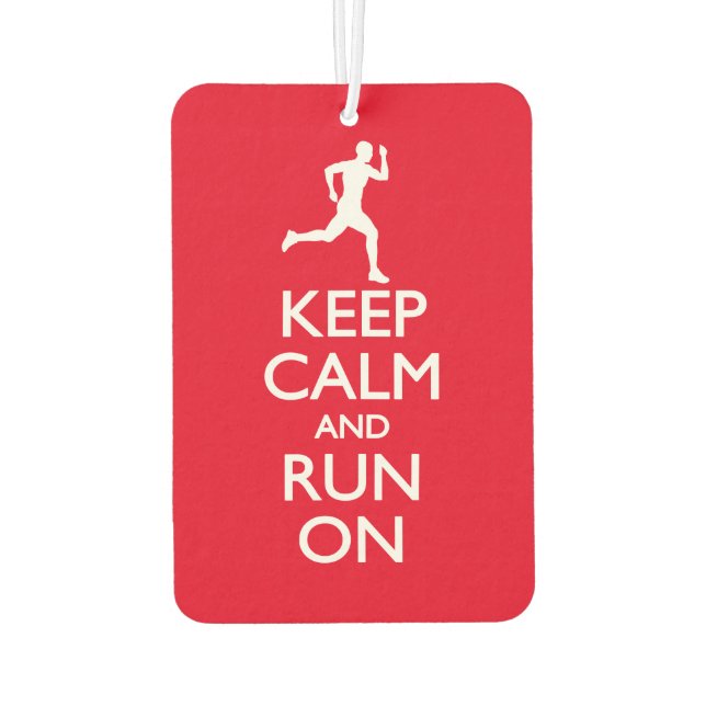 Keep Calm and Run On Air Freshener (Back)