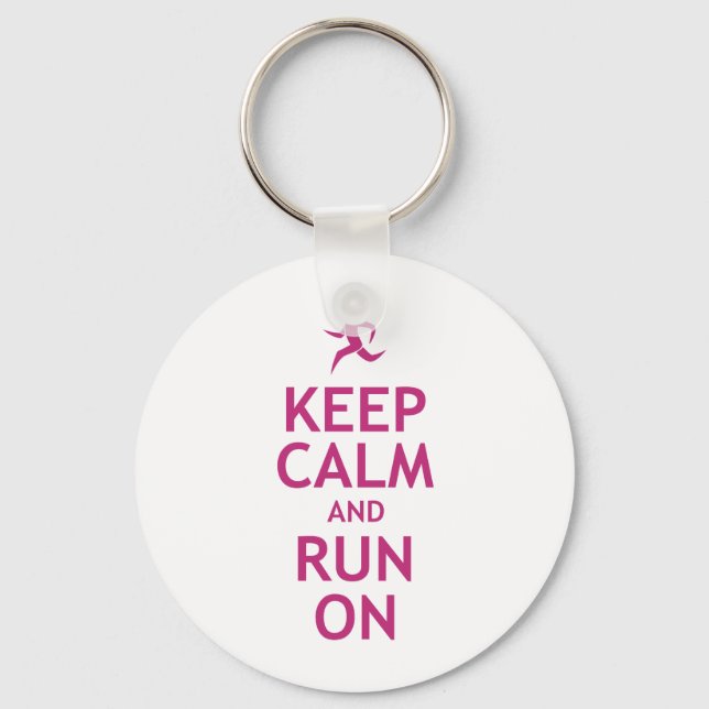 Keep Calm and Run On Keychain (Front)