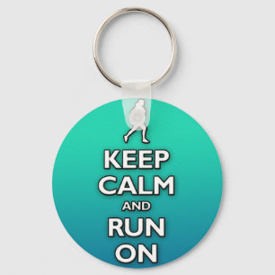 keep calm and run on keychain