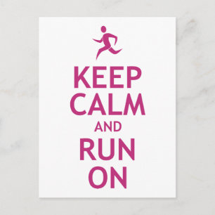 Keep Calm and Run On Postcard