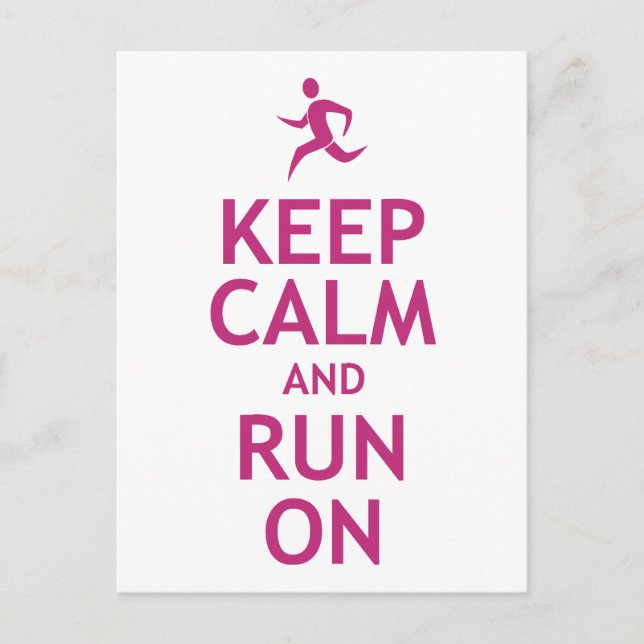 Keep Calm and Run On Postcard (Front)