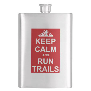 Keep Calm And Run Trails Ultra Running Hip Flask