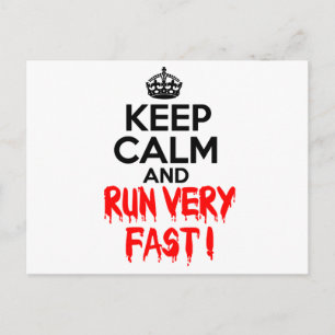 Keep Calm and Run Very Fast Postcard