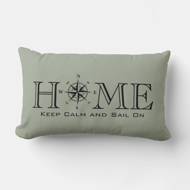 Keep Calm and Sail On Lumbar Pillow (Front)