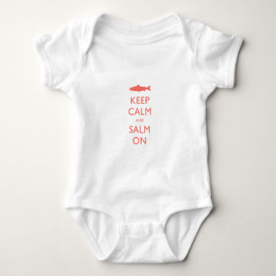 Keep Calm and Salmon Baby Bodysuit