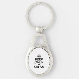 KEEP CALM AND SALSA KEYCHAIN