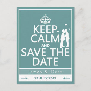 Keep Calm and Save the Date (fully customizable) Announcement Postcard