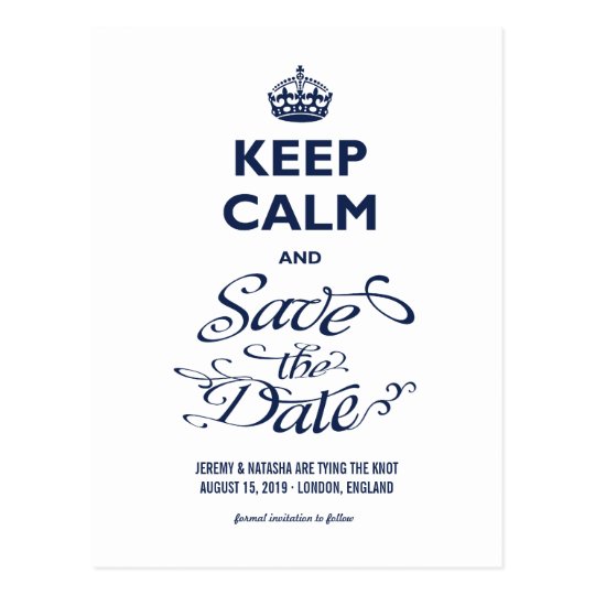 Keep Calm And Save The Date Funny Humour Photo Postcard