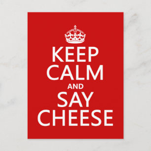 Keep Calm and Say Cheese (photography)(any colour) Postcard