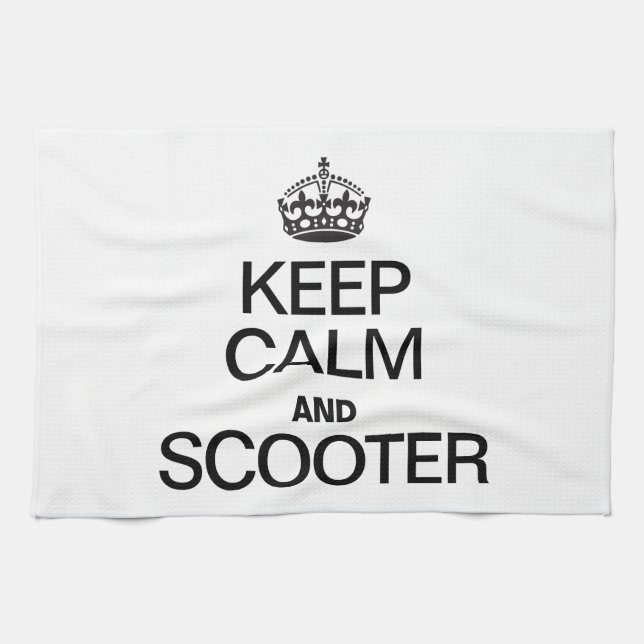 KEEP CALM AND SCOOTER KITCHEN TOWEL (Horizontal)
