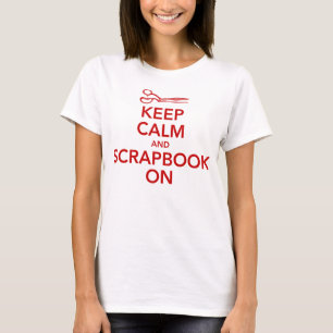 Keep Calm and Scrapbook On Ladies Tee 2, Red
